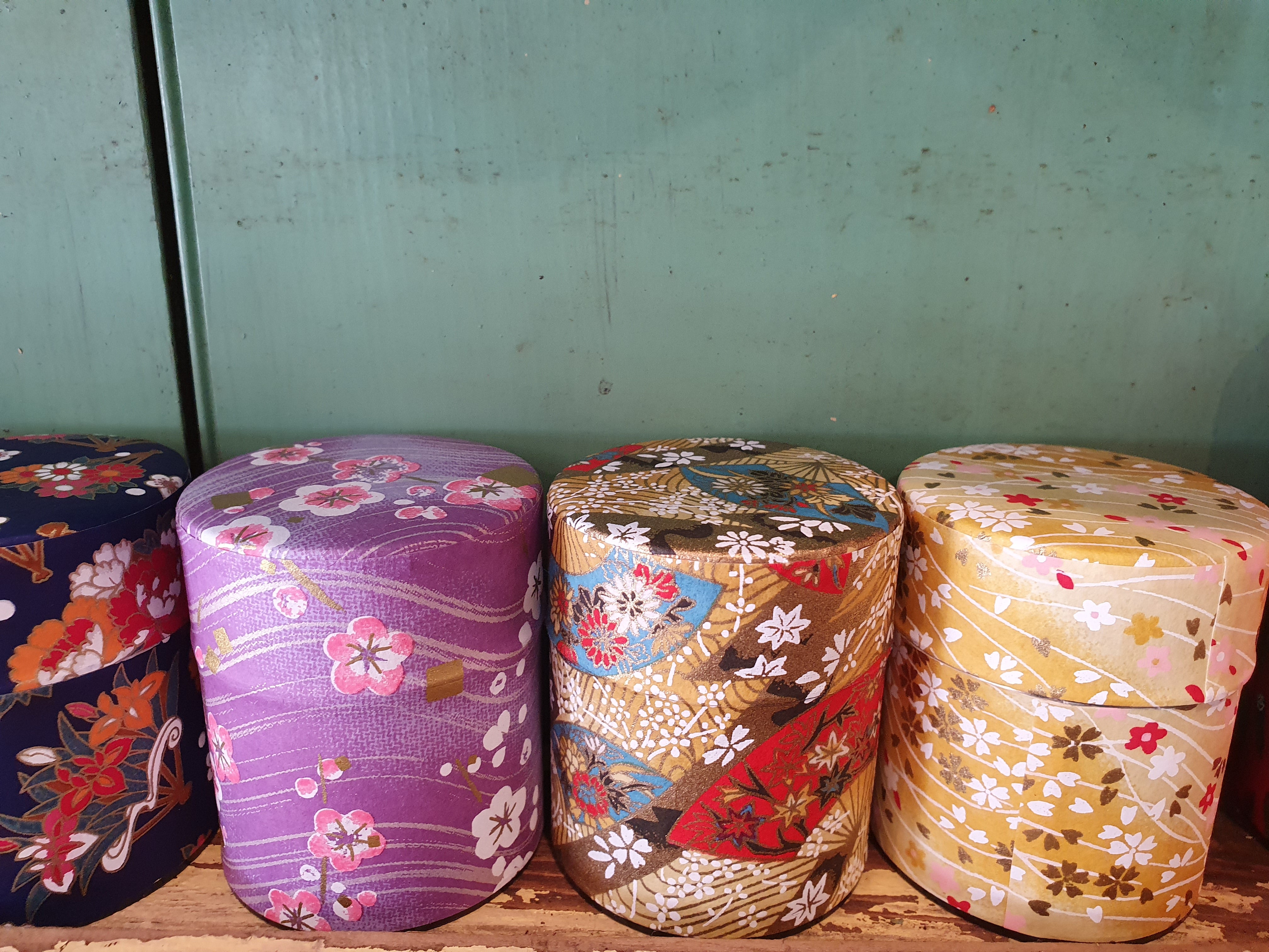 Japanese Washi Tea Canisters Small